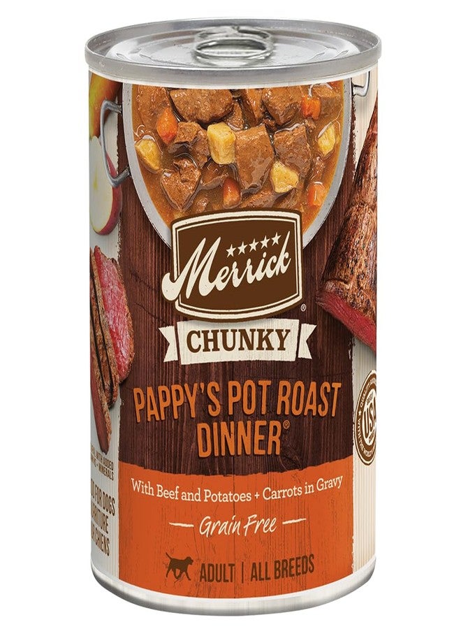 Merrick Chunky Grain Free Pappy's Pot Roast Dinner Canned Dog Food,12 Count, 12.7-oz Can - Image 1